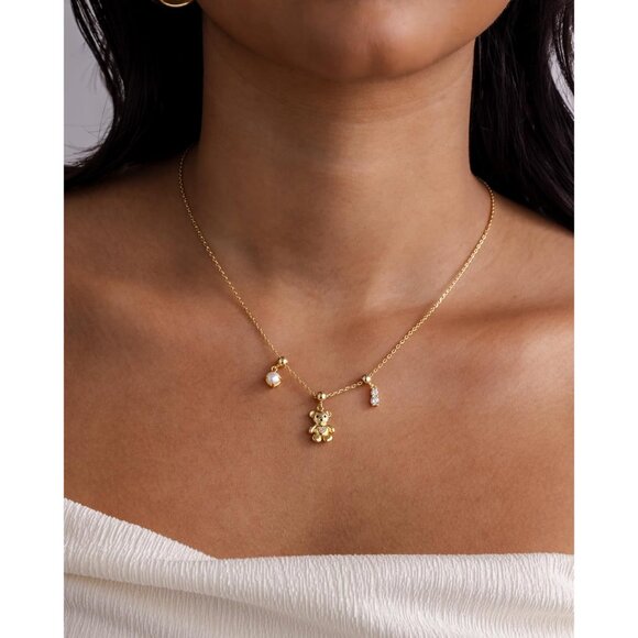 14K Gold Plated Dainty Charm Necklace Set for Women with Adjustable Chain - Picture 2 of 6